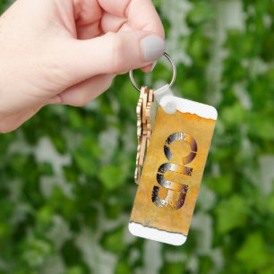 SlipperyJoe's cub bear word orange-brown tones pro Key Ring