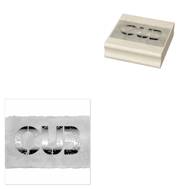 SlipperyJoe's cub bear word orange-brown tones pro Rubber Stamp (Stamped)