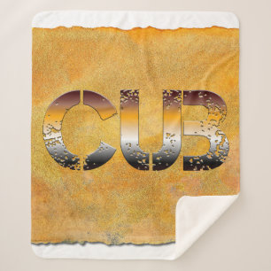 SlipperyJoe's cub bear word orange-brown tones pro Sherpa Blanket