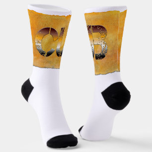 SlipperyJoe's cub bear word orange-brown tones pro Socks