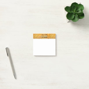 SlipperyJoe's cub bear words gold brown tan white  Post-it Notes