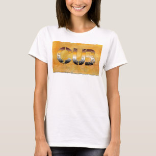 SlipperyJoe's cub bear words gold brown tan white  T-Shirt