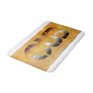 SlipperyJoe's cub bear words gold proud gay pride  Bath Mat