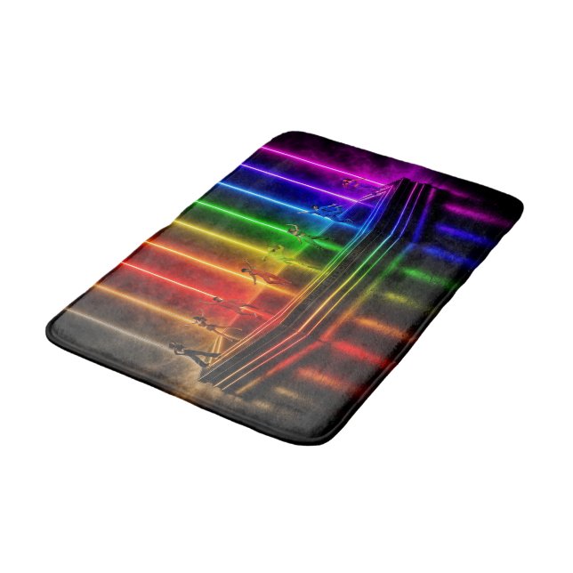 SlipperyJoe's dance performance celebrating Pride  Bath Mat (Angled)