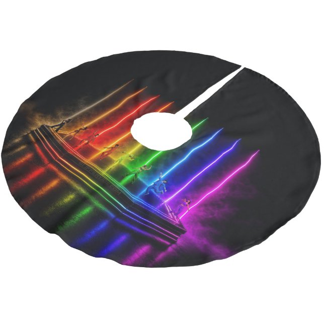 SlipperyJoe's dance performance celebrating Pride  Brushed Polyester Tree Skirt (Angled)
