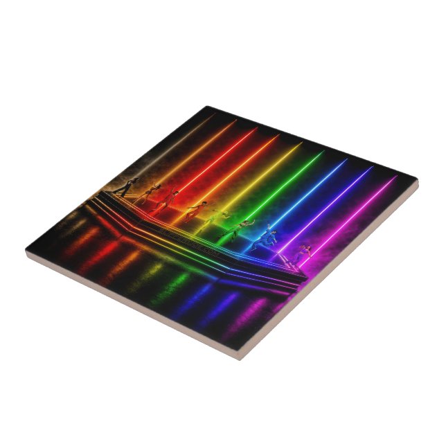 SlipperyJoe's dance performance celebrating Pride  Ceramic Tile (Side)