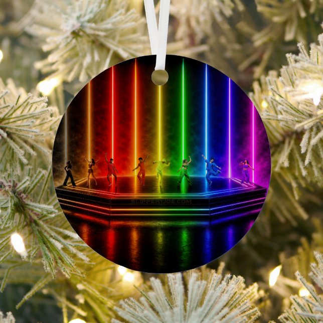 SlipperyJoe's dance performance celebrating Pride  Metal Tree Decoration (Insitu)