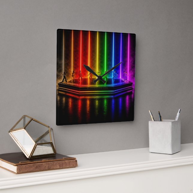 SlipperyJoe's dance performance celebrating Pride  Square Wall Clock (Office)