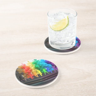 SlipperyJoe's  Dancing Pride Shadows gay gifts art Coaster