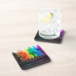 SlipperyJoe's  Dancing Pride Shadows gay gifts art Coaster