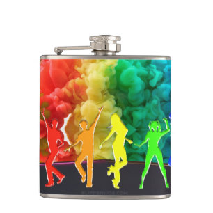 SlipperyJoe's Dancing Pride Shadows gay gifts art Hip Flask