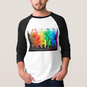 SlipperyJoe's  Dancing Pride Shadows gay gifts art T-Shirt