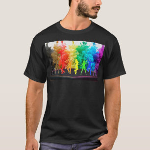SlipperyJoe's  Dancing Pride Shadows gay gifts art T-Shirt