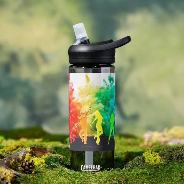 SlipperyJoe's  Dancing Pride Shadows gay gifts art Water Bottle (Outdoor)