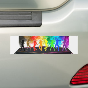 SlipperyJoe's Dancing Pride Shadows gay gifts arti Bumper Sticker