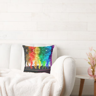 SlipperyJoe's Dancing Pride Shadows gay gifts arti Cushion