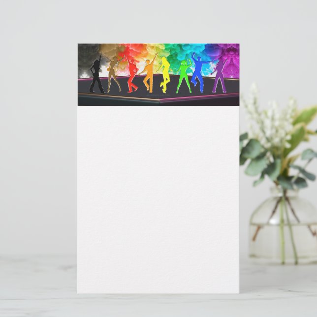 SlipperyJoe's Dancing Pride Shadows gay gifts arti Stationery (Standing Front)