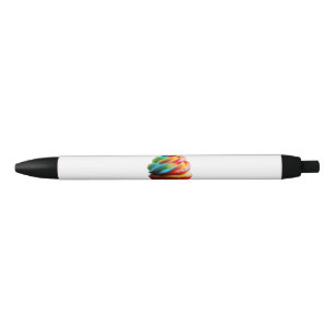 SlipperyJoe's dazzling rainbow cupcake swirled fro Black Ink Pen