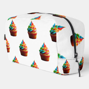 SlipperyJoe's dazzling rainbow cupcake swirled fro Dopp Kit