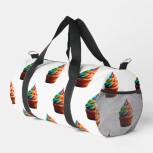 SlipperyJoe's dazzling rainbow cupcake swirled fro Duffle Bag