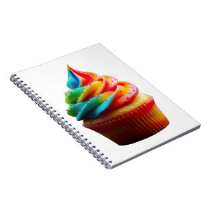 SlipperyJoe's dazzling rainbow cupcake swirled fro Notebook