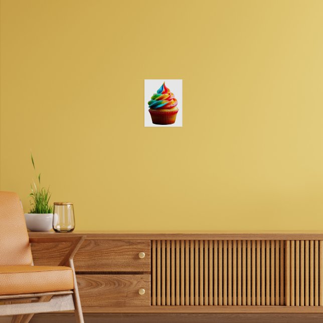 SlipperyJoe's dazzling rainbow cupcake swirled fro Poster (Living Room 2)