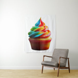 SlipperyJoe's dazzling rainbow cupcake swirled fro Tapestry