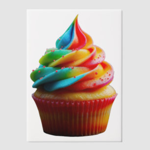 SlipperyJoe's dazzling rainbow cupcake swirled fro Vellum Invitations