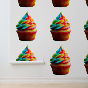 SlipperyJoe's dazzling rainbow cupcake swirled fro Wallpaper