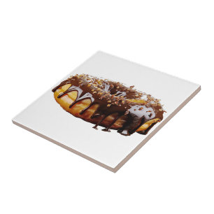 SlipperyJoe's decadent donut covered thick glossy  Ceramic Tile