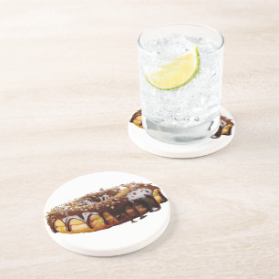 SlipperyJoe's decadent donut covered thick glossy Coaster