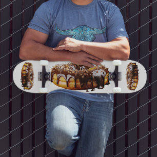 SlipperyJoe's decadent donut covered thick glossy Skateboard