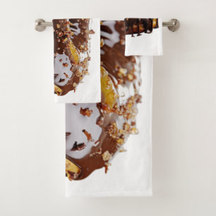 SlipperyJoe's decadent doughnut covered thick glos Bath Towel Set