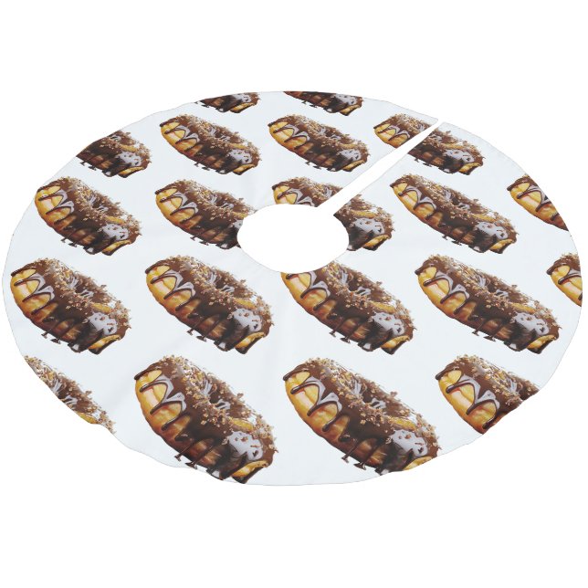 SlipperyJoe's decadent doughnut covered thick glos Brushed Polyester Tree Skirt (Angled)
