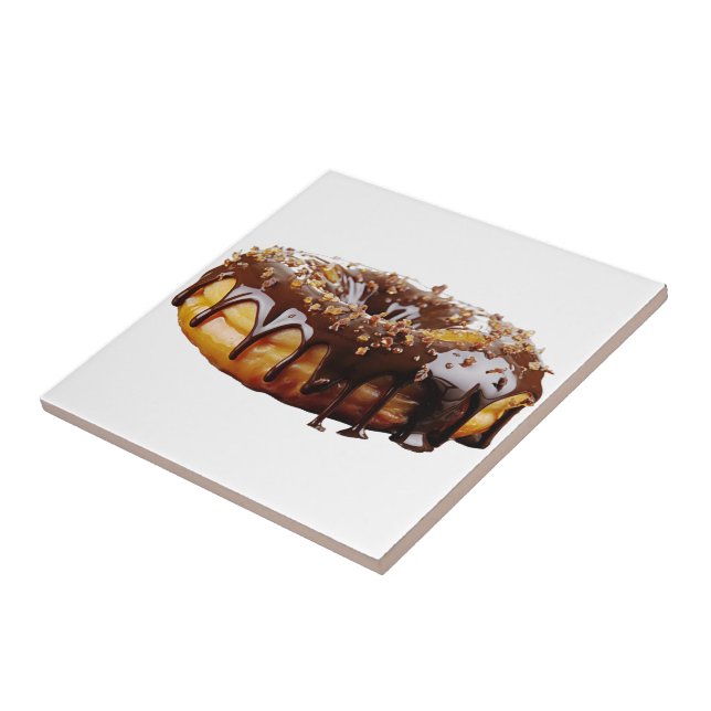 SlipperyJoe's decadent doughnut covered thick glos Ceramic Tile (Side)