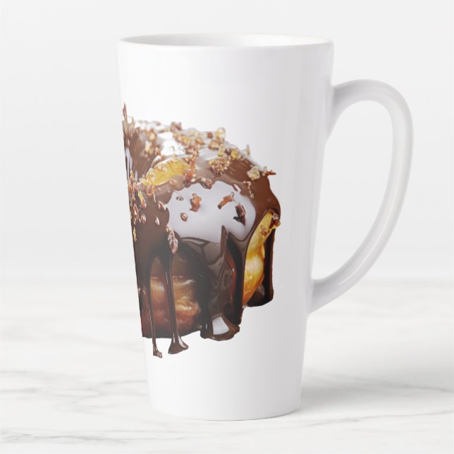 SlipperyJoe's decadent doughnut covered thick glos Latte Mug (Right)