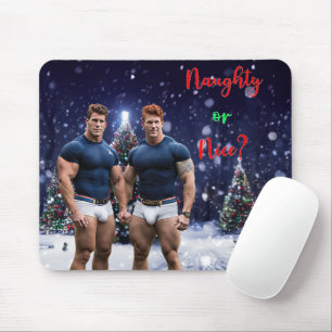 SlipperyJoe's decorated snow-covered Christmas tre Mouse Pad
