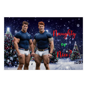 SlipperyJoe's decorated snow-covered Christmas tre Poster