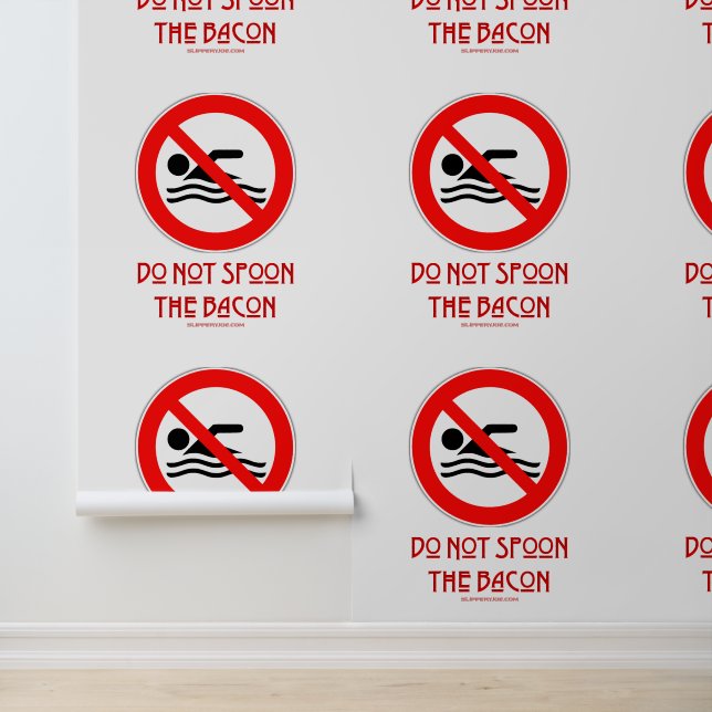 SlipperyJoe's Do Not Spoon Bacon red warning man s Wallpaper (Application)