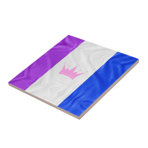 SlipperyJoe's drag culture pride flag purple spiri Ceramic Tile
