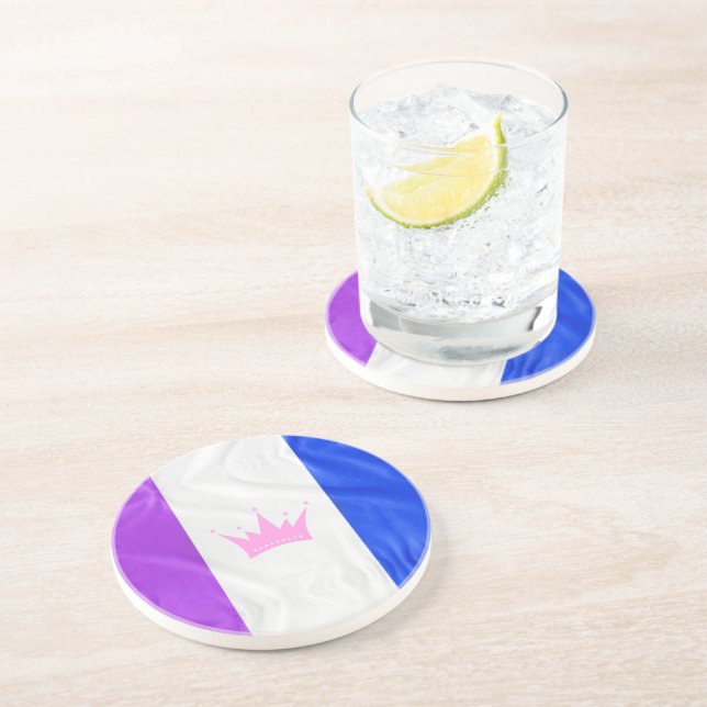 SlipperyJoe's drag culture pride flag purple spiri Coaster (Side)