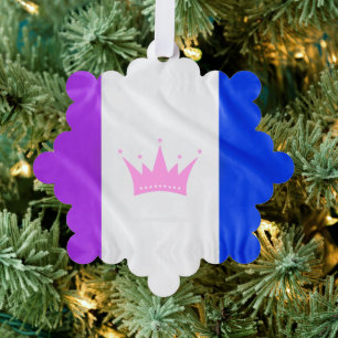 SlipperyJoe's drag culture pride flag purple spiri Tree Decoration Card