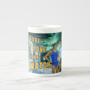 SlipperyJoe's dude love your watch LGBTQIA artisti Bone China Mug