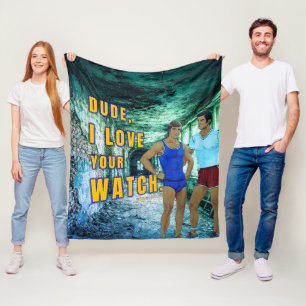 SlipperyJoe's dude love your watch LGBTQIA artisti Fleece Blanket