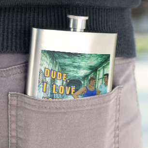 SlipperyJoe's dude love your watch LGBTQIA artisti Hip Flask