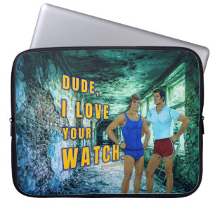 SlipperyJoe's dude love your watch LGBTQIA artisti Laptop Sleeve