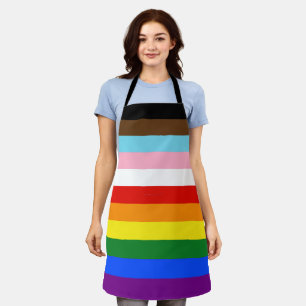 SlipperyJoe's Eleven Stripe Pride Flag blends Phil Apron