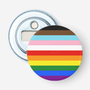 SlipperyJoe's Eleven Stripe Pride Flag blends Phil Bottle Opener