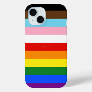 SlipperyJoe's Eleven Stripe Pride Flag blends Phil iPhone 15 Case