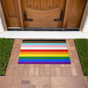 SlipperyJoe's Eleven Stripe Pride Flag blends Phil Doormat